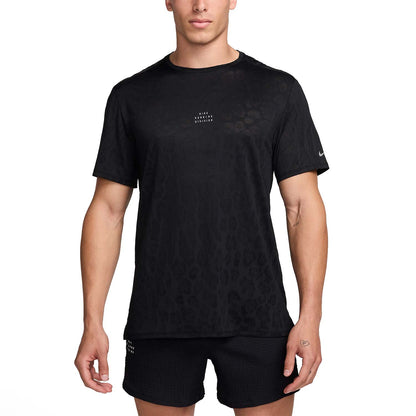 Nike Rise 365 Running Division Print T-Shirt - Black
