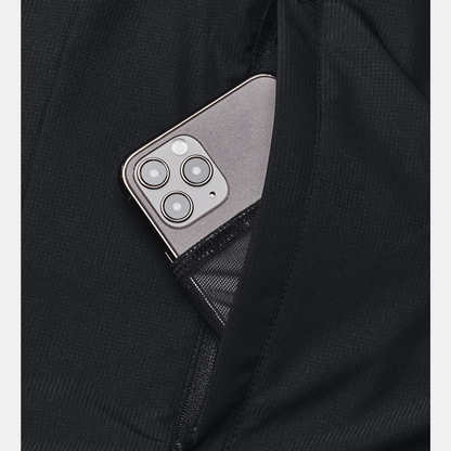 Phone case with camera lens sticking out of a black jacket pocket